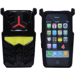 iPhone 4 4S 3D Transformer Hybrid Case (Black-Black)